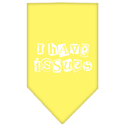 I Have Issues Screen Print Bandana Yellow Large
